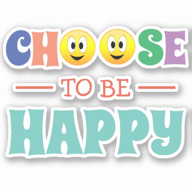 Pegatina Elige Ser Feliz (Anverso)