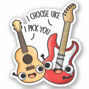 Pegatina Elijo A Uke Yo Te Escojo Divertido Guitar Ukulele 