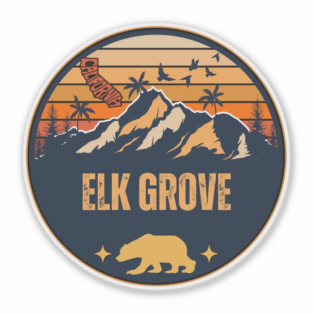 Pegatina Elk Grove, California (Anverso)