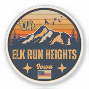 Pegatina Elk Run Heights, Iowa, Estados Unidos