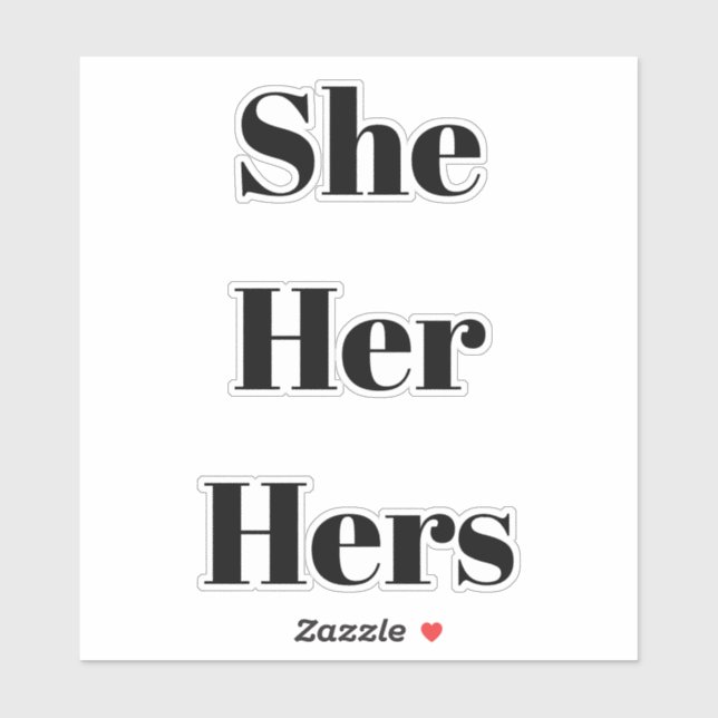 Pegatina Ella, ella, sus cartas negras (Hoja)