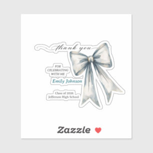 Pegatina Ella lo hizo Invitación de graduación Foto Lazo Az