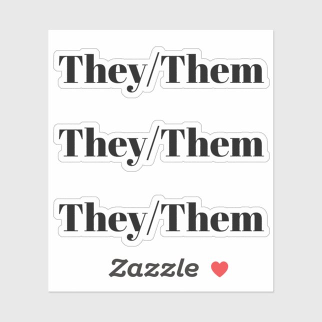 Pegatina Ellas pronuncia el género negro lgbtq (Hoja)