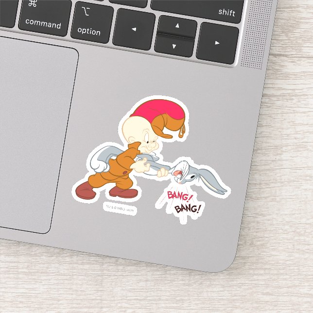 Pegatina ELMER FUDD™ y BUNNY™ (Detalle)
