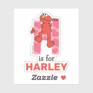 Pegatina Elmo Alfabeto   H Corazones