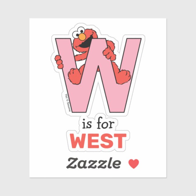 Pegatina Elmo Alfabeto | W Rosa (Hoja)