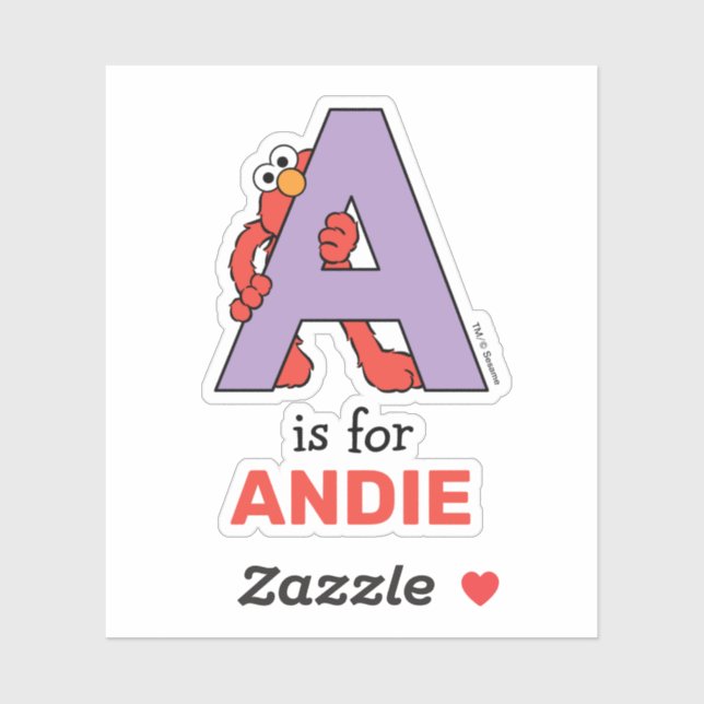 Pegatina Elmo Alphabet | A Púrpura (Hoja)