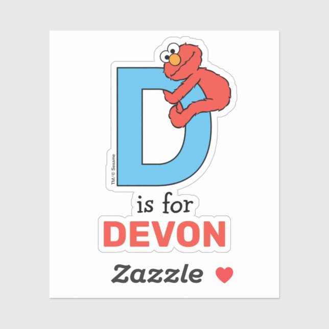 Pegatina Elmo Alphabet | D Azul (Hoja)