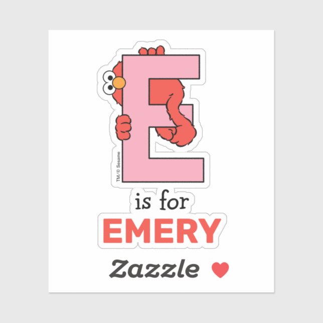 Pegatina Elmo Alphabet | E Rosa (Hoja)