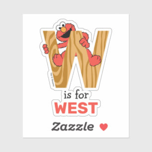 Pegatina Elmo Alphabet   Madera W