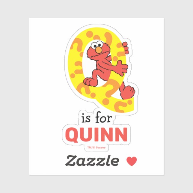 Pegatina Elmo Alphabet | Q Pregunta (Hoja)
