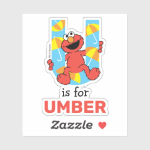 Pegatina Elmo Alphabet   U Umbrella