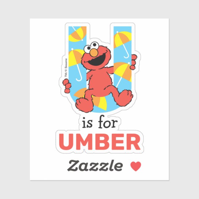 Pegatina Elmo Alphabet | U Umbrella (Hoja)