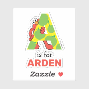 Pegatina Elmo Alphabet   Una manzana