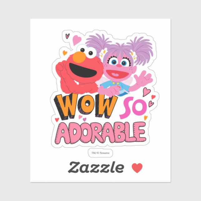 Pegatina Elmo y Abby| Wow tan adorable (Hoja)
