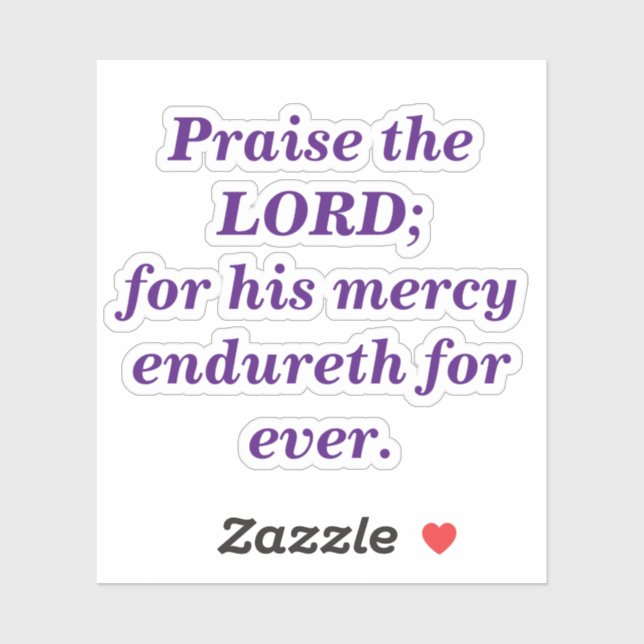 Pegatina Elogio al Señor Verso de la Biblia con texto real  (Hoja)