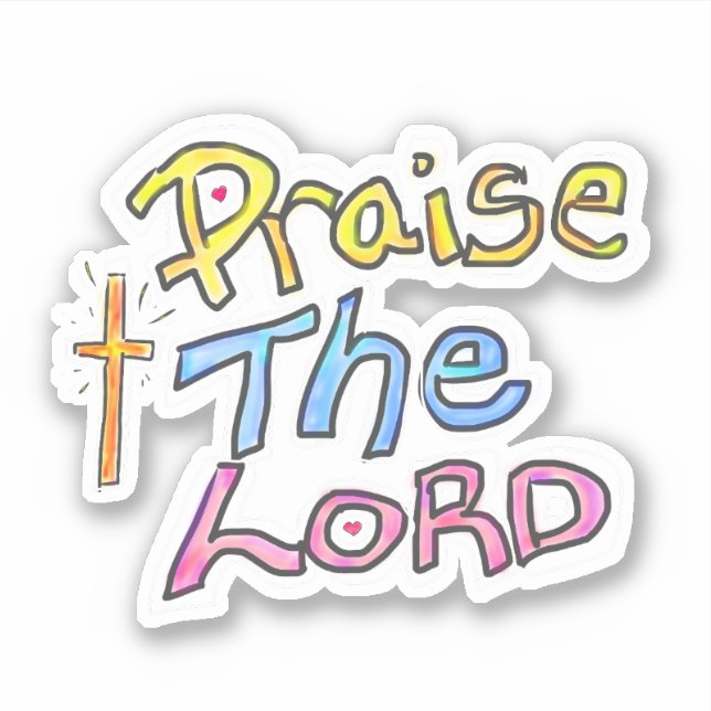 Pegatina Elogio La Cita Cristiana Del Señor Con Cruz (Anverso)