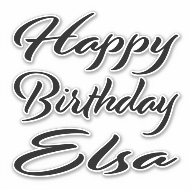 Pegatina Elsa Name Vorname black Sticker Geburtstag (Anverso)