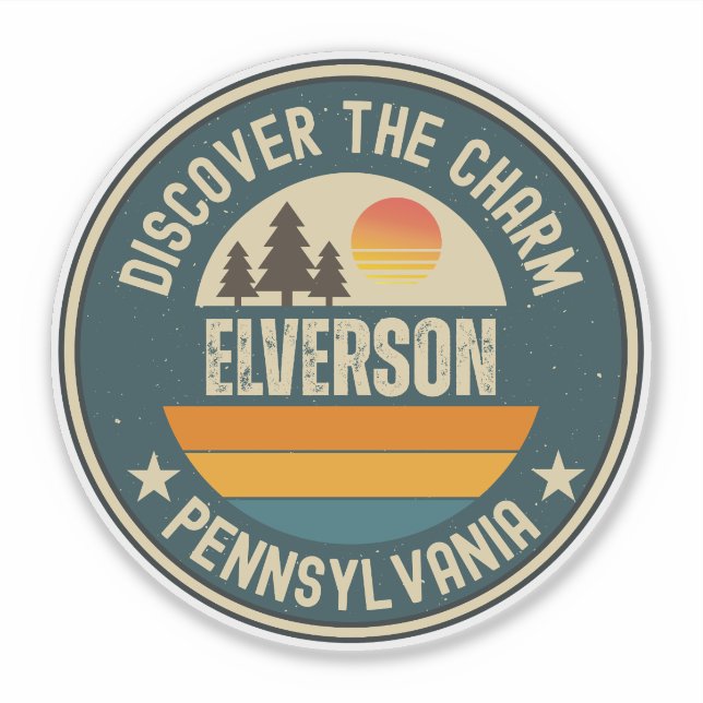 Pegatina Elverson, Pensilvania (Anverso)