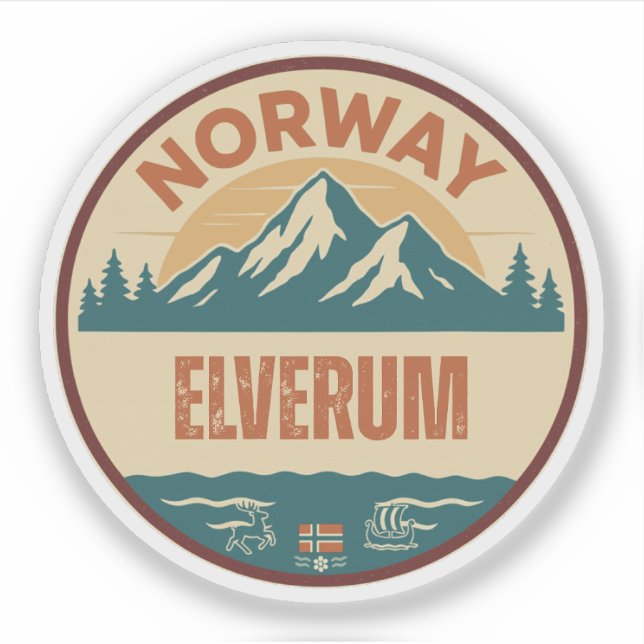 Pegatina Elverum, Noruega Norge (Anverso)