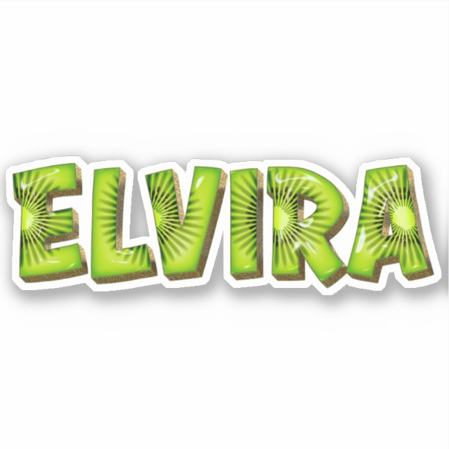 Pegatina Elvira Name Kiwi Design Aufkleber Sticker (Anverso)