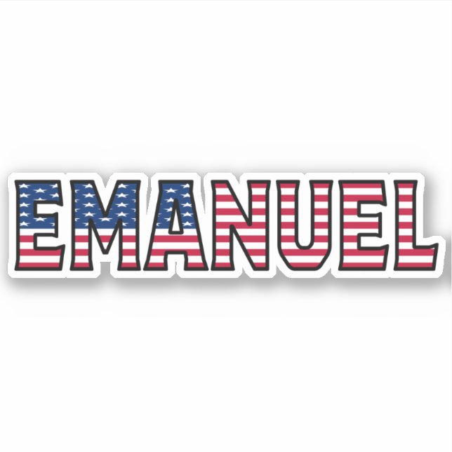 Pegatina Emanuel Name Vorname USA Sticker Stickerset (Anverso)
