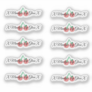 Pegatina Embalaje de brillo de labios cereza  Logo  Pegatin
