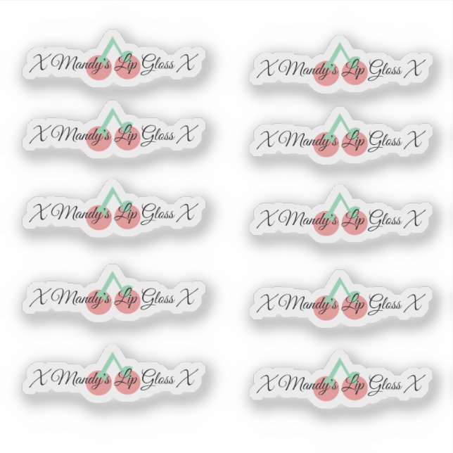 Pegatina Embalaje de brillo de labios cereza  Logo  Pegatin (Anverso)