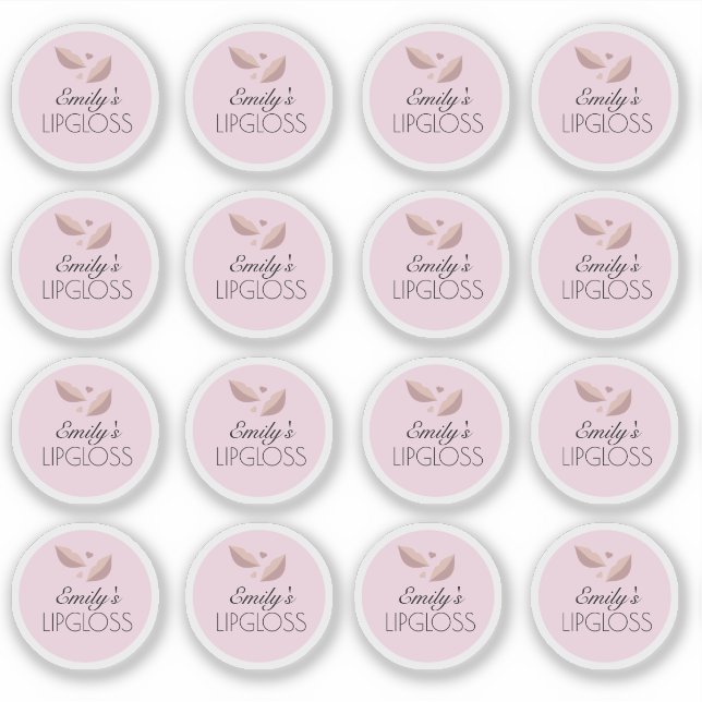 Pegatina Embalaje de brillo de labios con su propio logotip (Anverso)