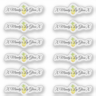 Pegatina Embalaje de brillo de labios de piña  Logo  Pegati
