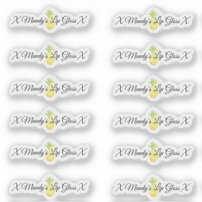Pegatina Embalaje de brillo de labios de piña  Logo  Pegati (Anverso)