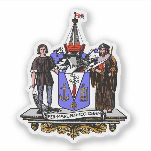 Pegatina Emblem of the city of Southend-on-Sea, England (Anverso)