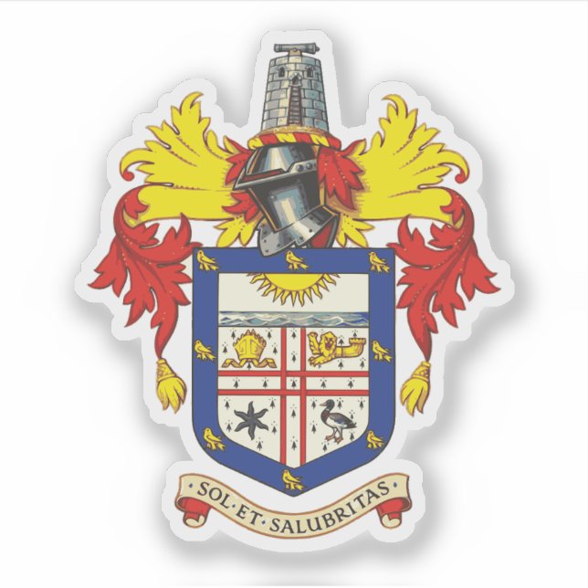 Pegatina Emblem of the town of Bexhill-on-Sea, England (Anverso)
