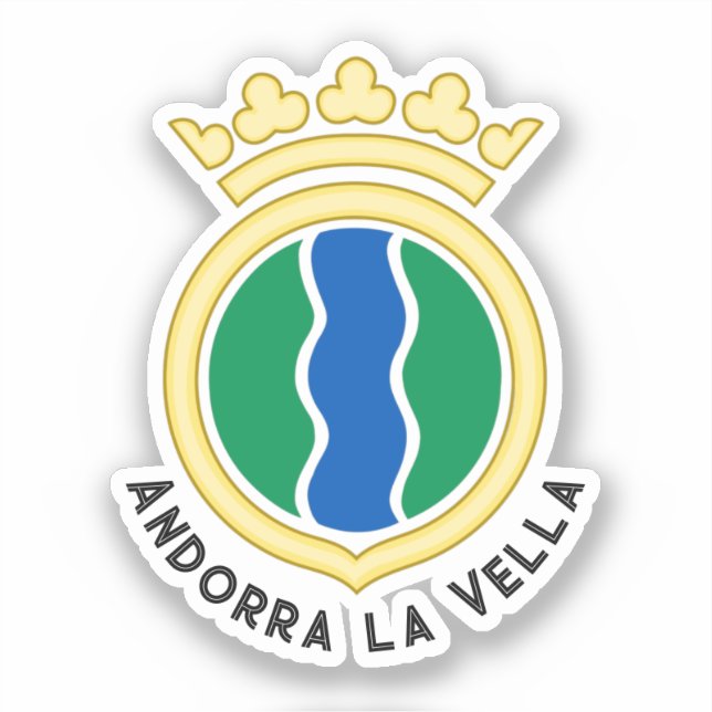Pegatina Emblema de Andorra la Vella (Anverso)