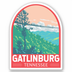 Pegatina Emblema de arte de viaje de Gatlinburg Tennessee
