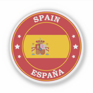 Pegatina Emblema de círculo de bandera de España