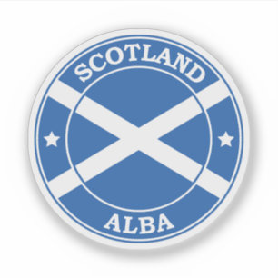 Pegatina Emblema de círculo de la bandera de Escocia