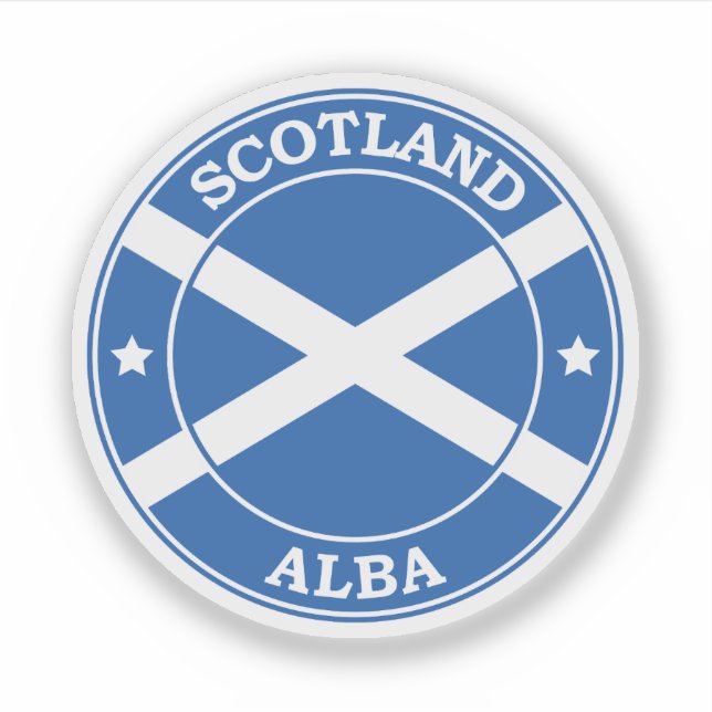 Pegatina Emblema de círculo de la bandera de Escocia (Anverso)