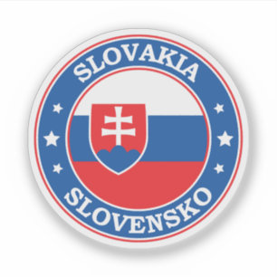 Pegatina Emblema de círculo de la bandera de Eslovaquia