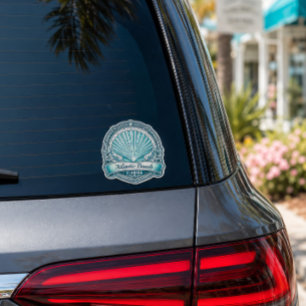 Pegatina Emblema de concha marina costera de Atlantic Beach
