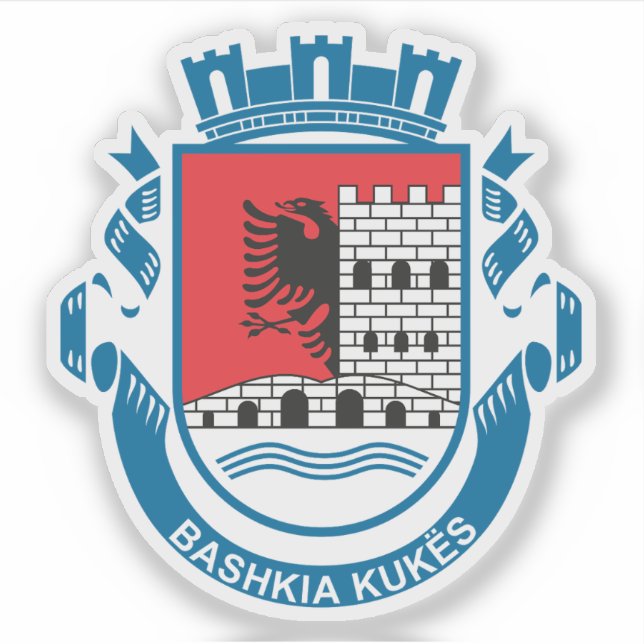Pegatina Emblema de Kukës, Albania (Anverso)