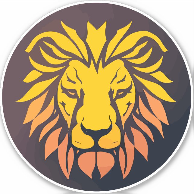 Pegatina Emblema de la cabeza del León Dorado (Anverso)