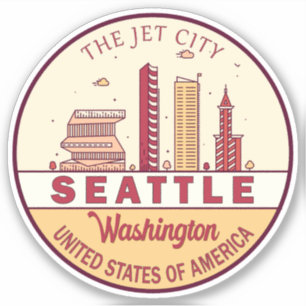 Pegatina Emblema de la línea aérea de la ciudad de Seattle