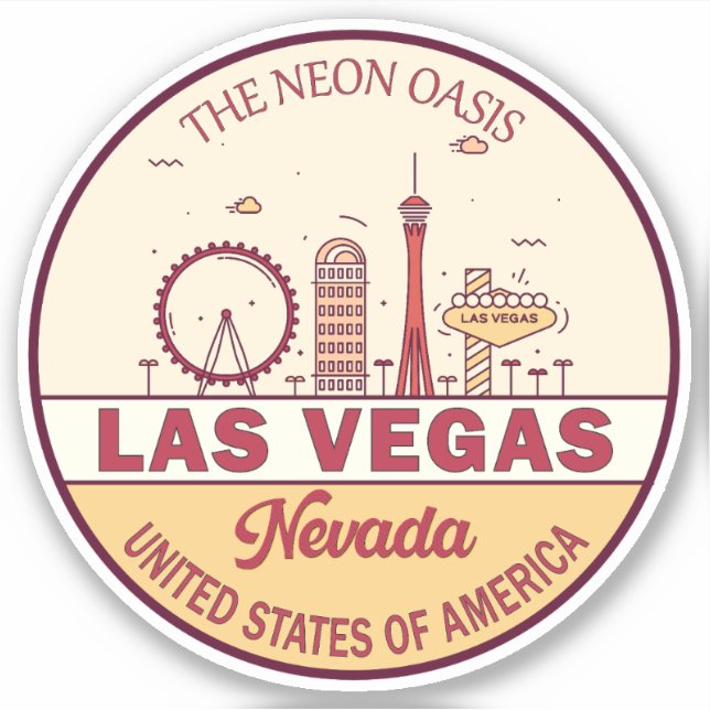 Pegatina Emblema de la línea aérea de Las Vegas Nevada (Anverso)