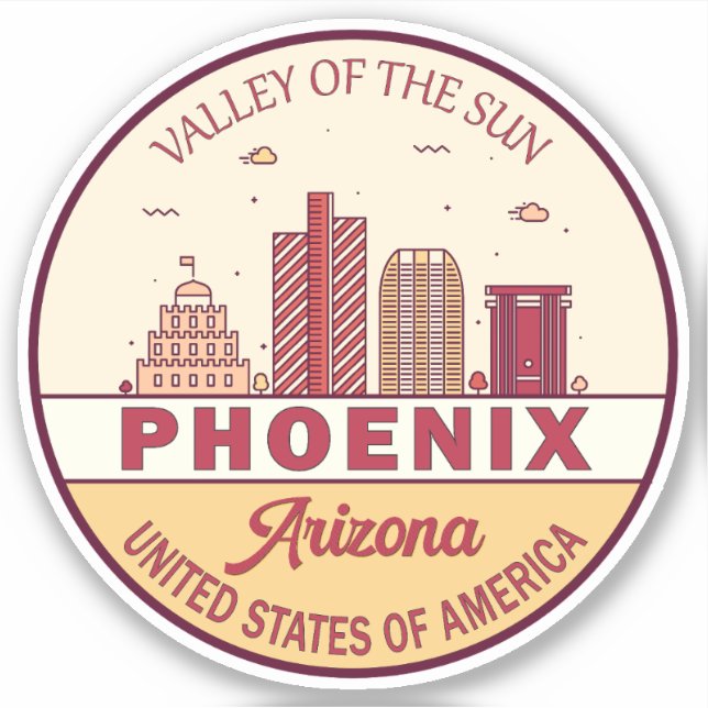 Pegatina Emblema de la línea aérea de Phoenix Arizona (Anverso)