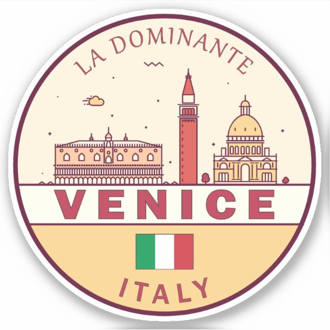 Pegatina Emblema de la línea aérea de Venecia Italia (Anverso)