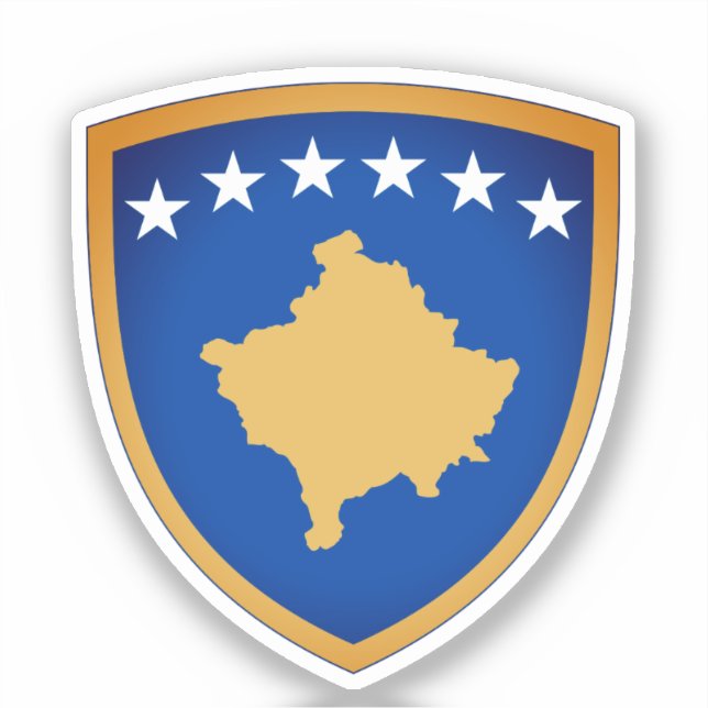Pegatina Emblema de la República de Kosovo (Anverso)