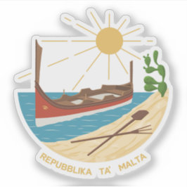 Pegatina emblema de la República de Malta (1975-1988)