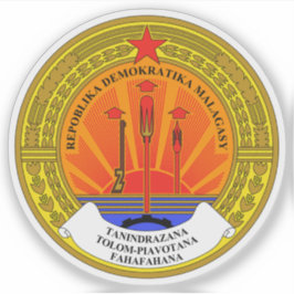 Pegatina emblema de la República Democrática de Madagascar
