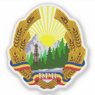 Pegatina Emblema de la República Popular de Rumania (1948-1